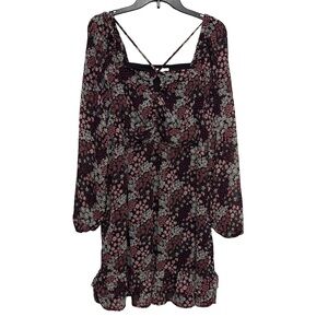 Maurices Floral Long Sleeve bohemian Dress Size XL